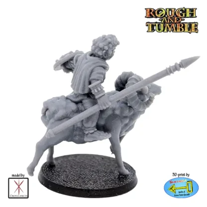 Male Halfling on Warsheep (resin 3D print) - Afbeelding 3