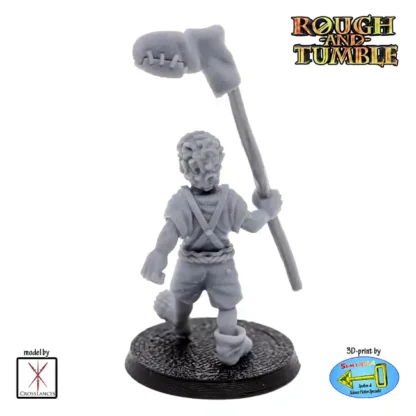 Male Halfling Standard bearer (resin 3D print) - Afbeelding 2