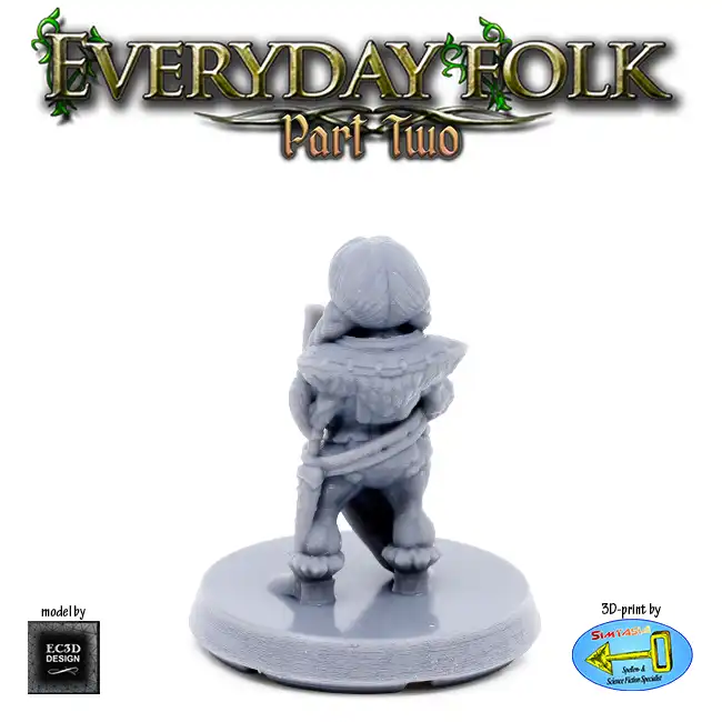 Female Dwarf Cutter (Everyday Folk 2 3D print, resin) - Afbeelding 3