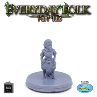 Female Halfling Bandit (Everyday Folk 2 3D print, resin)