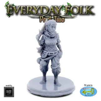 Female Human Bandit (Everyday Folk 2 3D print, resin)