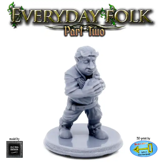 Male Troll Child (Everyday Folk 2 3D print, resin)