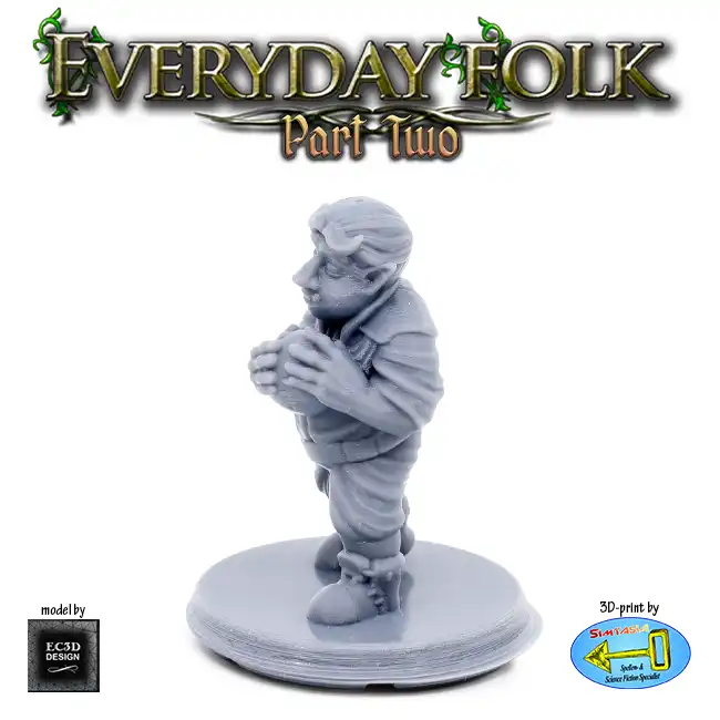 Male Troll Child (Everyday Folk 2 3D print, resin) - Afbeelding 2