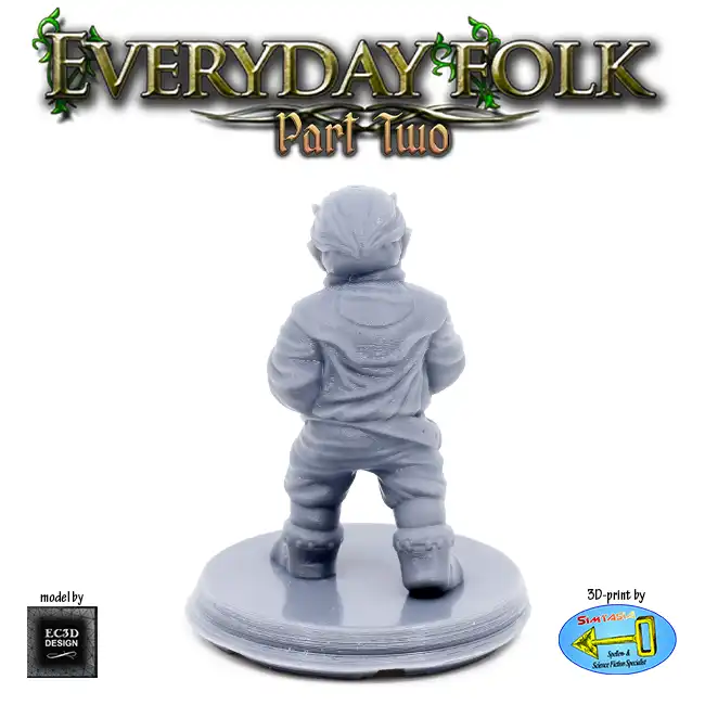 Male Troll Child (Everyday Folk 2 3D print, resin) - Afbeelding 3