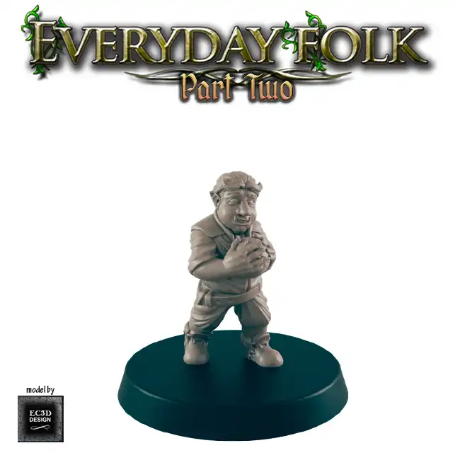 Male Troll Child (Everyday Folk 2 3D print, resin) - Afbeelding 4