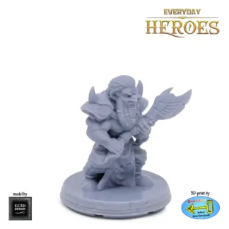 Male Dwarf Barbarian (Everyday Heroes 3D print, resin)