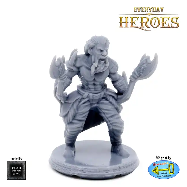 Male Human Barbarian (Everyday Heroes 3D print, resin)