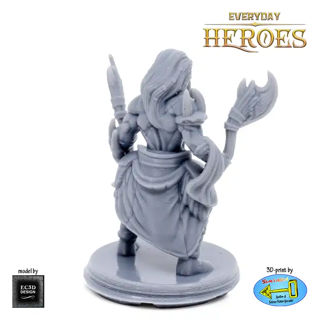 Male Human Barbarian (Everyday Heroes 3D print, resin) - Afbeelding 3