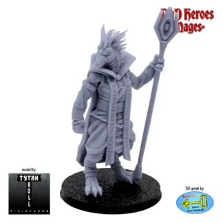 Female Dragonborn Mage (DnD Heroes, 3D print, resin)