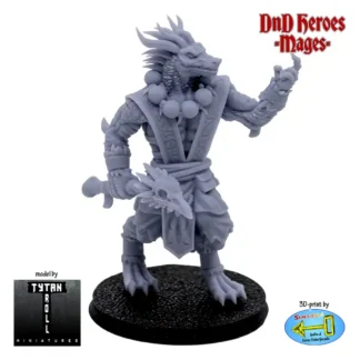 Male Dragonborn Mage (DnD Heroes, 3D print, resin)