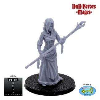 Female Elf Mage (DnD Heroes, 3D print, resin)