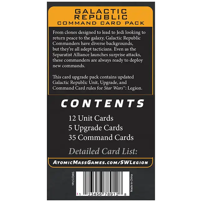 Galactic Republic Command Card Pack (Star Wars: Legion) - Afbeelding 2