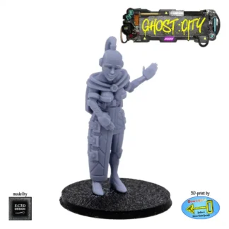 Female Android Server (Ghost City 3D print, resin)
