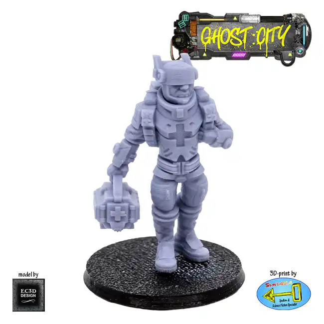Male Armored Medic (Ghost City 3D print, resin)