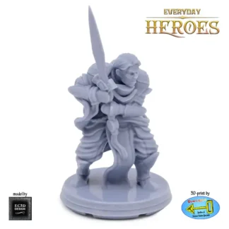 Male Human Battlemaster (Everyday Heroes 3D print, resin)