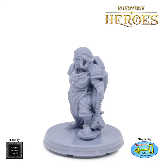 Female Dwarf Cleric (Everyday Heroes 3D print, resin) - Afbeelding 2