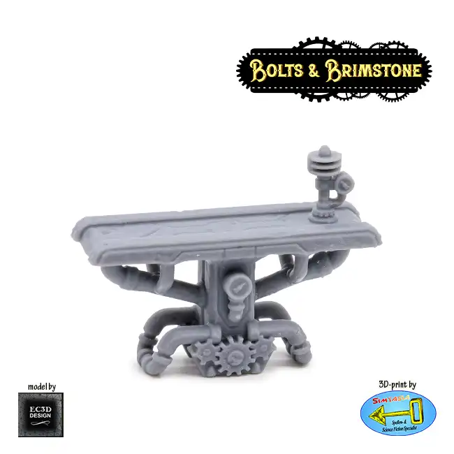 Workshop: Gear Table & Stool (Set) (Bolts & Brimstone 3D print, resin) - Afbeelding 2