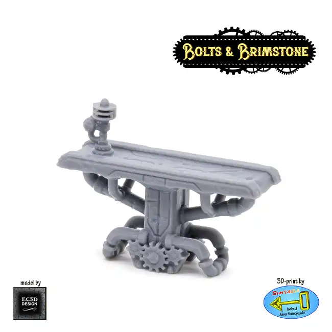 Workshop: Gear Table & Stool (Set) (Bolts & Brimstone 3D print, resin) - Afbeelding 3