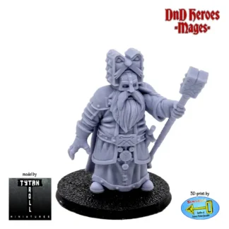 Male Dwarf Mage (DnD Heroes, 3D print, resin)