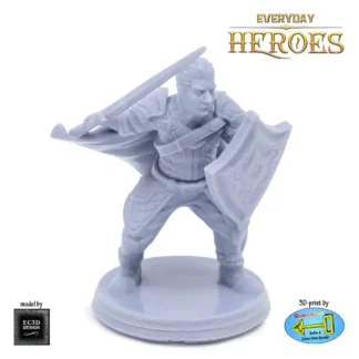 Male Human Fighter (Everyday Heroes 3D print, resin)
