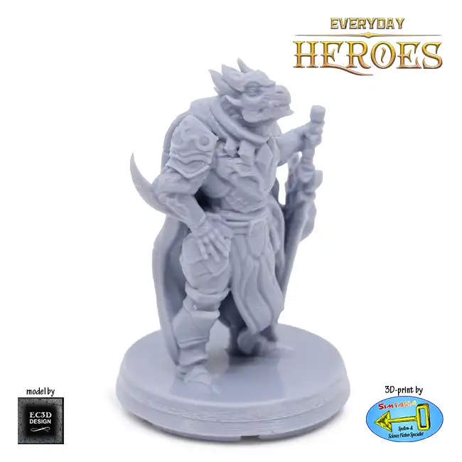 Male Dragonkin Paladin (Everyday Heroes 3D print, resin) - Afbeelding 3