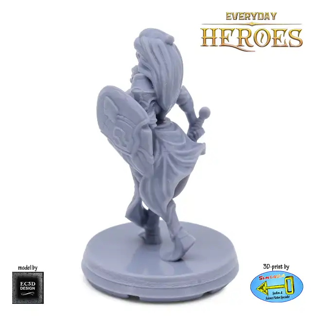 Female Half-Orc Paladin (Everyday Heroes 3D print, resin) - Afbeelding 2