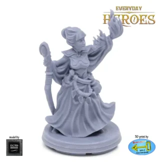 Female Half-Elf Wizard (Everyday Heroes 3D print, resin)