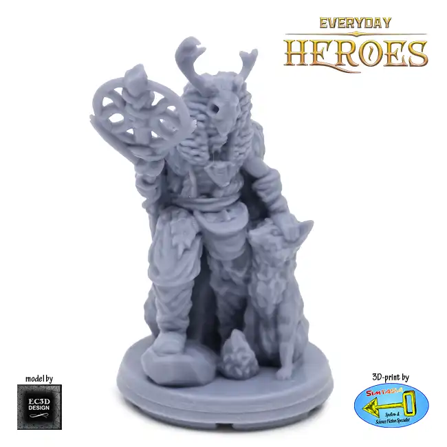 Male Human Druid (Everyday Heroes 3D print, resin)