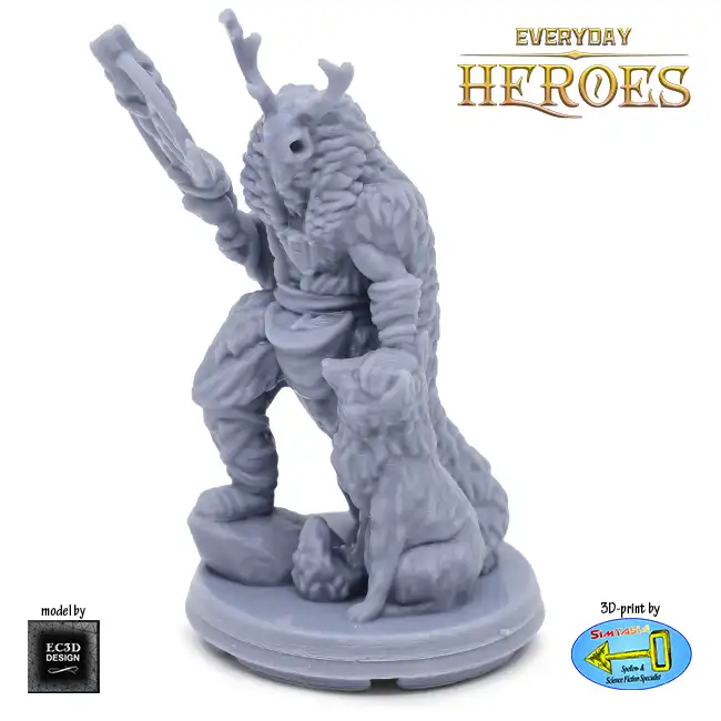 Male Human Druid (Everyday Heroes 3D print, resin) - Afbeelding 2
