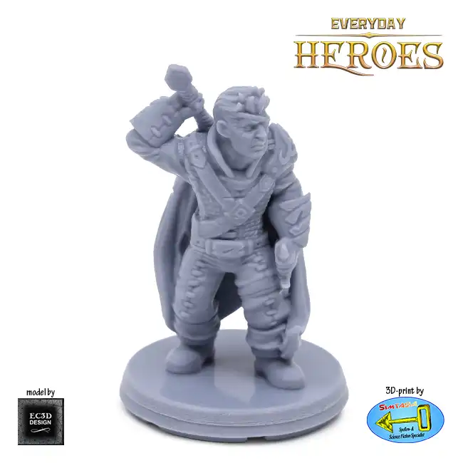 Male Human Hunter 1 (Everyday Heroes 3D print, resin)