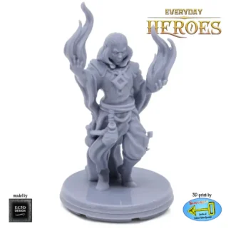 Male Elf Warlock (Everyday Heroes 3D print, resin)