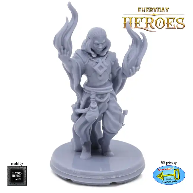 Male Elf Warlock (Everyday Heroes 3D print, resin)