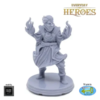 Male Human Warlock (Everyday Heroes 3D print, resin)