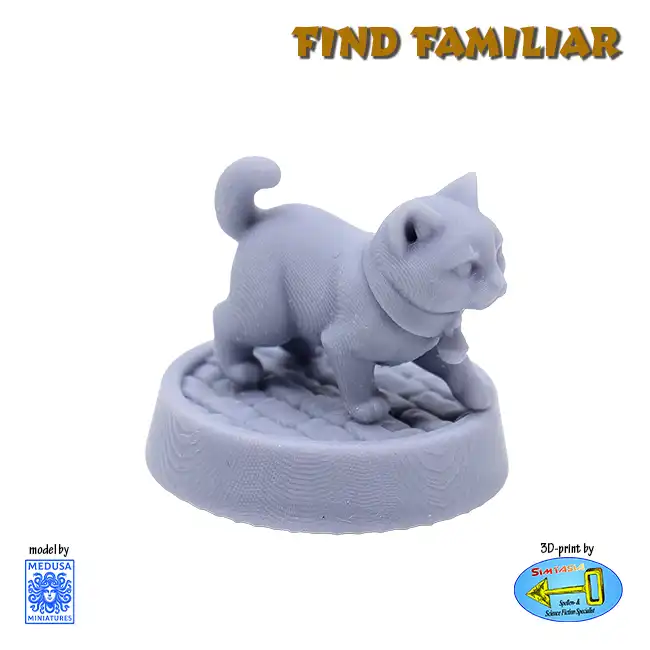 Cat familiar (Find Familiar Vol 1, 3D print, resin)