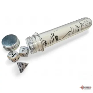 Lab Dice: Marble Calcite/black (7 + bonus dice)