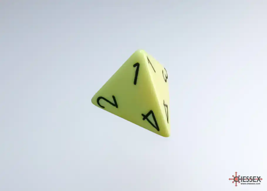 Dice Set: Opaque Pastel Yellow with Black Polyhedral (7) - Afbeelding 4