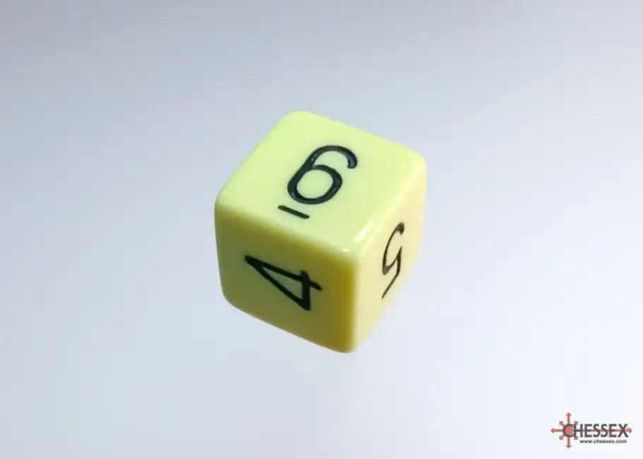 Dice Set: Opaque Pastel Yellow with Black Polyhedral (7) - Afbeelding 5