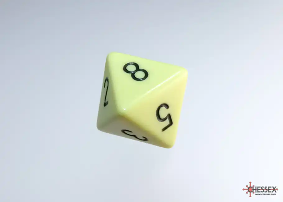 Dice Set: Opaque Pastel Yellow with Black Polyhedral (7) - Afbeelding 6
