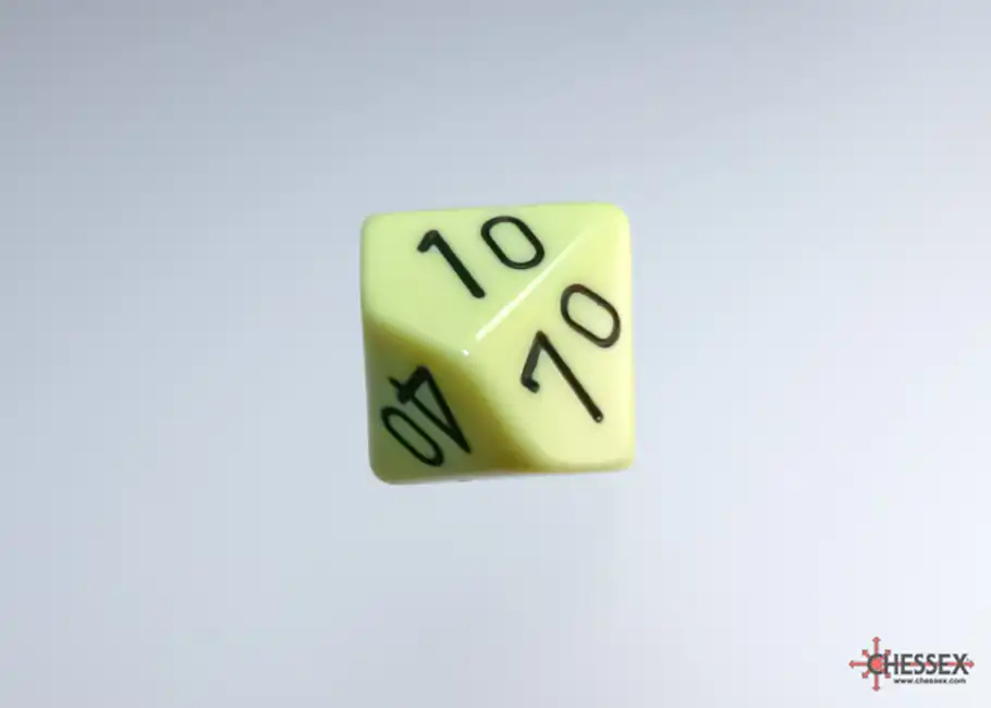 Dice Set: Opaque Pastel Yellow with Black Polyhedral (7) - Afbeelding 8