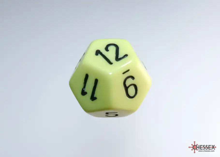 Dice Set: Opaque Pastel Yellow with Black Polyhedral (7) - Afbeelding 9