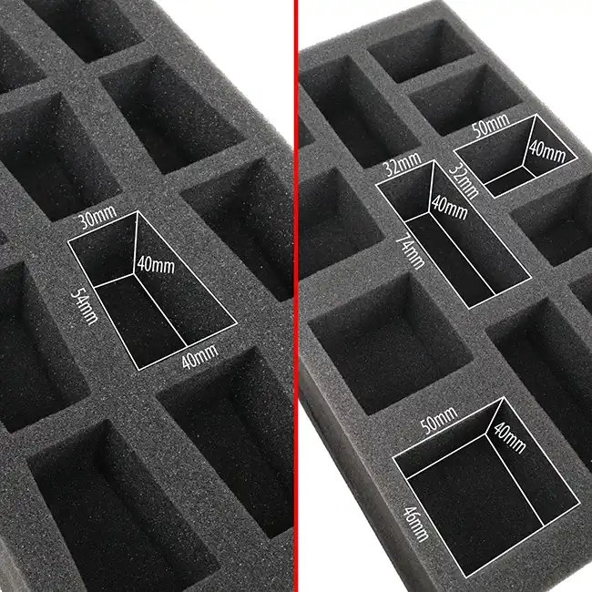 Wide Base Miniature Figure Satchel - Case for 25 Minis + Custom Foam Tray (Black) - Afbeelding 5