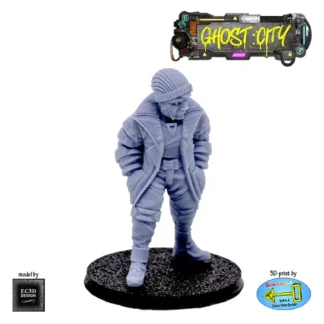 Male 'Beanie' Civillian (Ghost City 3D print, resin)