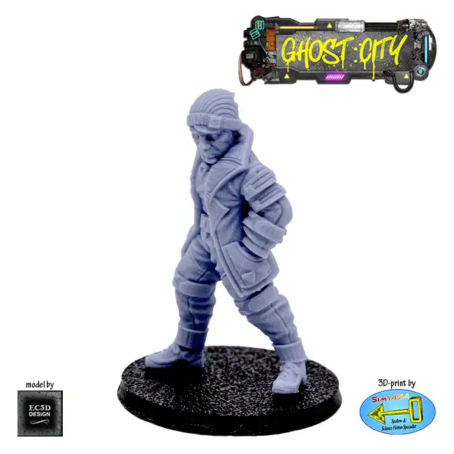 Male 'Beanie' Civillian (Ghost City 3D print, resin) - Afbeelding 2