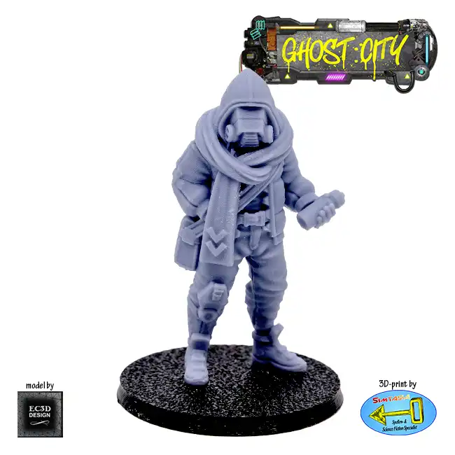 Male Messenger (Ghost City 3D print, resin)