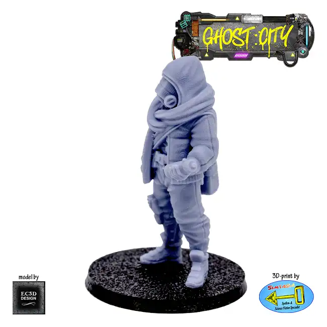 Male Messenger (Ghost City 3D print, resin) - Afbeelding 2