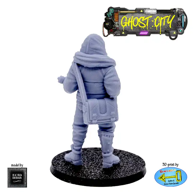 Male Messenger (Ghost City 3D print, resin) - Afbeelding 3