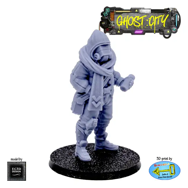 Male Messenger (Ghost City 3D print, resin) - Afbeelding 4