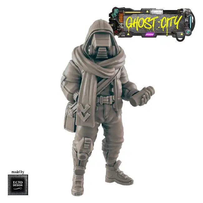 Male Messenger (Ghost City 3D print, resin) - Afbeelding 5