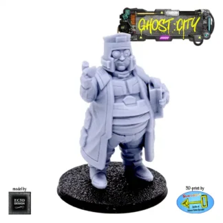 Donut Cop (Male Officer 1) (Ghost City 3D print, resin)