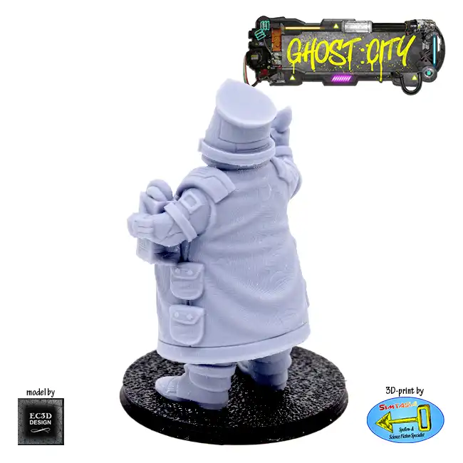 Donut Cop (Male Officer 1) (Ghost City 3D print, resin) - Afbeelding 3